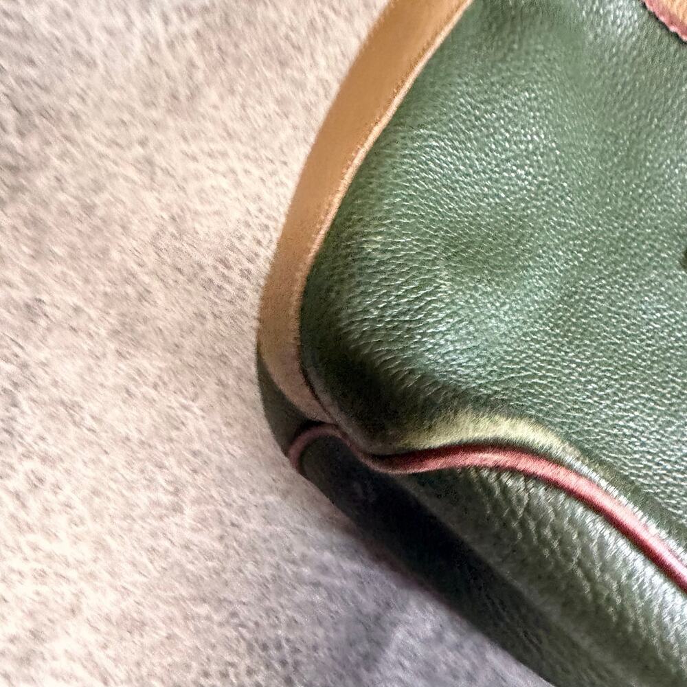 Green Vintage Dooney & Bourke Pebbled Leather Bucket Bag - Picture 3 of 8